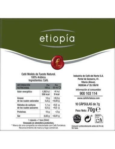 Café Etiopía 10 cápsulas compatibles con Dolce Gusto®