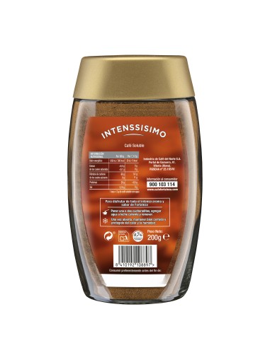 Café Soluble Intenssisimo Natural frasco 200g