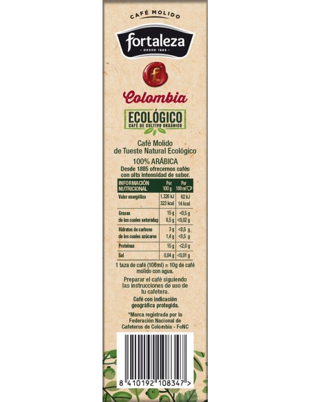 Café Molido Grandes Orígenes Colombia Ecológico 250g