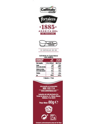 Café 1885 Natural 10 cápsulas compatibles con Caffitaly