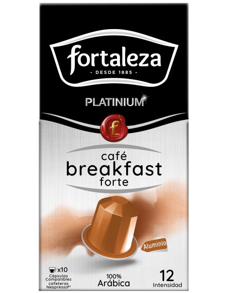 Café Breakfast Forte 10 cápsulas Fortaleza Platinium compatibles con Nespresso®