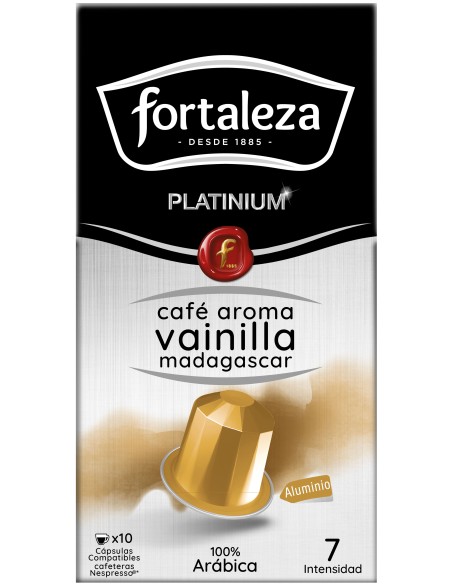 Café aroma Vainilla Madagascar 10 cápsulas Fortaleza Platinium compatibles  con Nespresso®