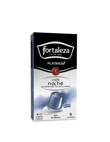 Café Descafeinado noche con Tila y Melisa 10 cápsulas Fortaleza Platinium compatibles con Nespresso®*