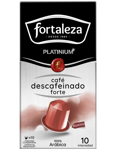 Café Descafeinado Forte 10 cápsulas Fortaleza Platinium compatibles con Nespresso®