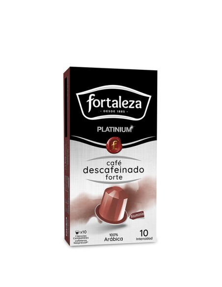 Café Descafeinado Forte 10 cápsulas Fortaleza Platinium compatibles con Nespresso®