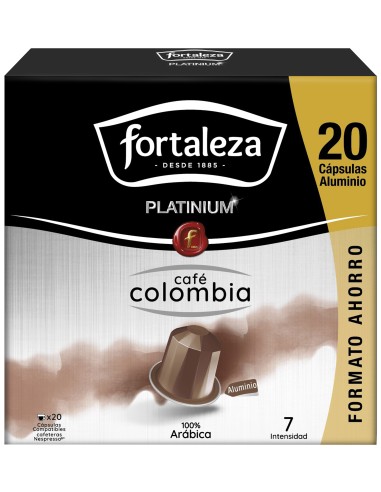 Café Colombia 20 cápsulas Fortaleza Platinium compatibles con Nespresso®