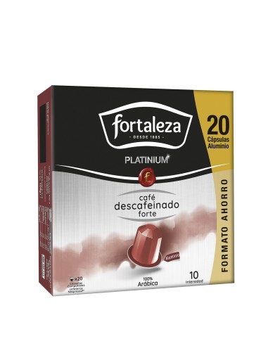 Café Descafeinado Forte 20 cápsulas Fortaleza Platinium compatibles con Nespresso®*