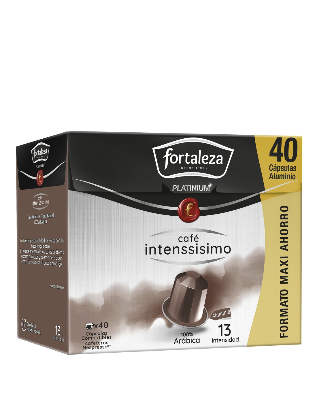 Café Intenssisimo 40 cápsulas Fortaleza Platinium compatibles con