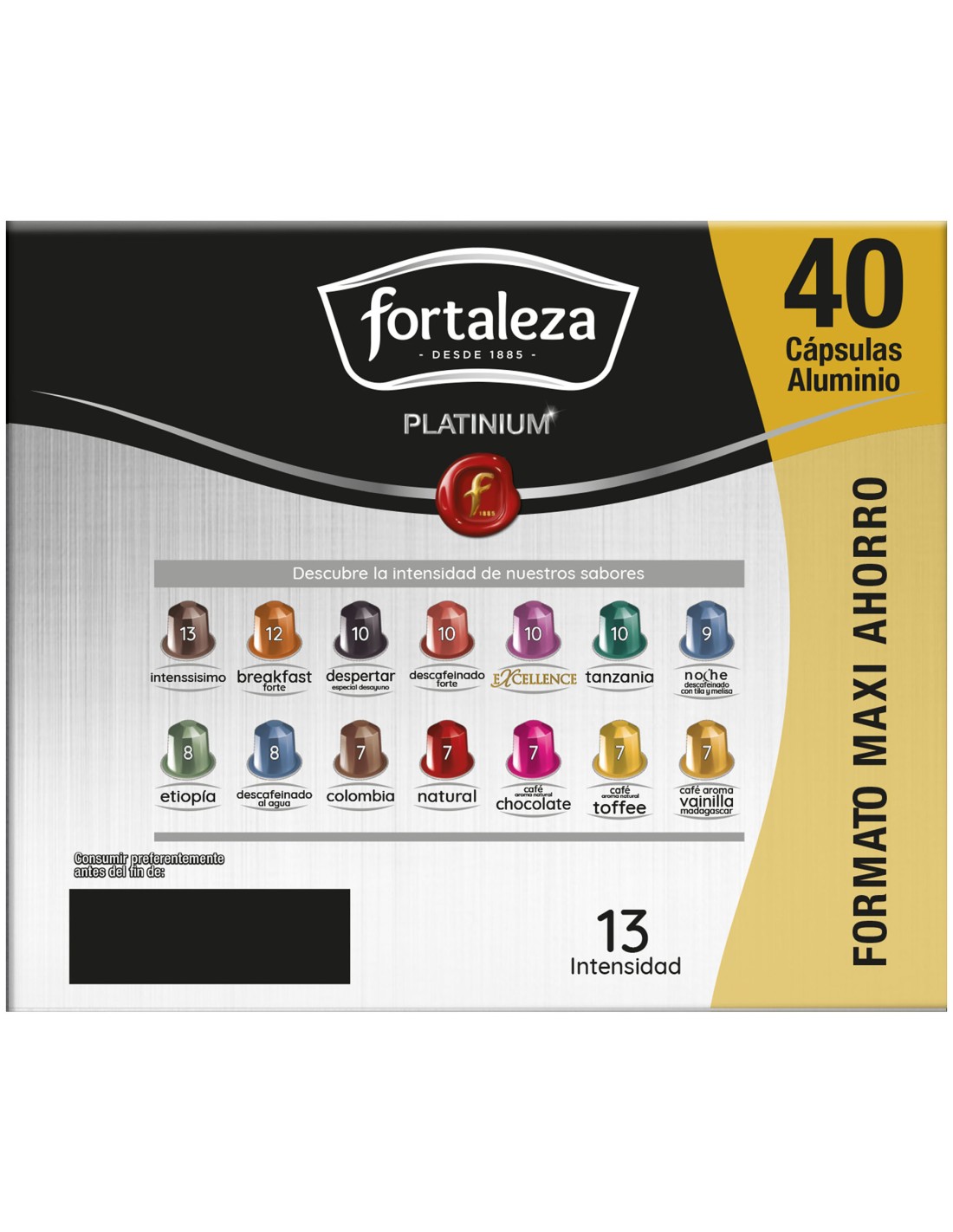 Café Intenssisimo 10 cápsulas Fortaleza Platinium compatibles con Nespresso®