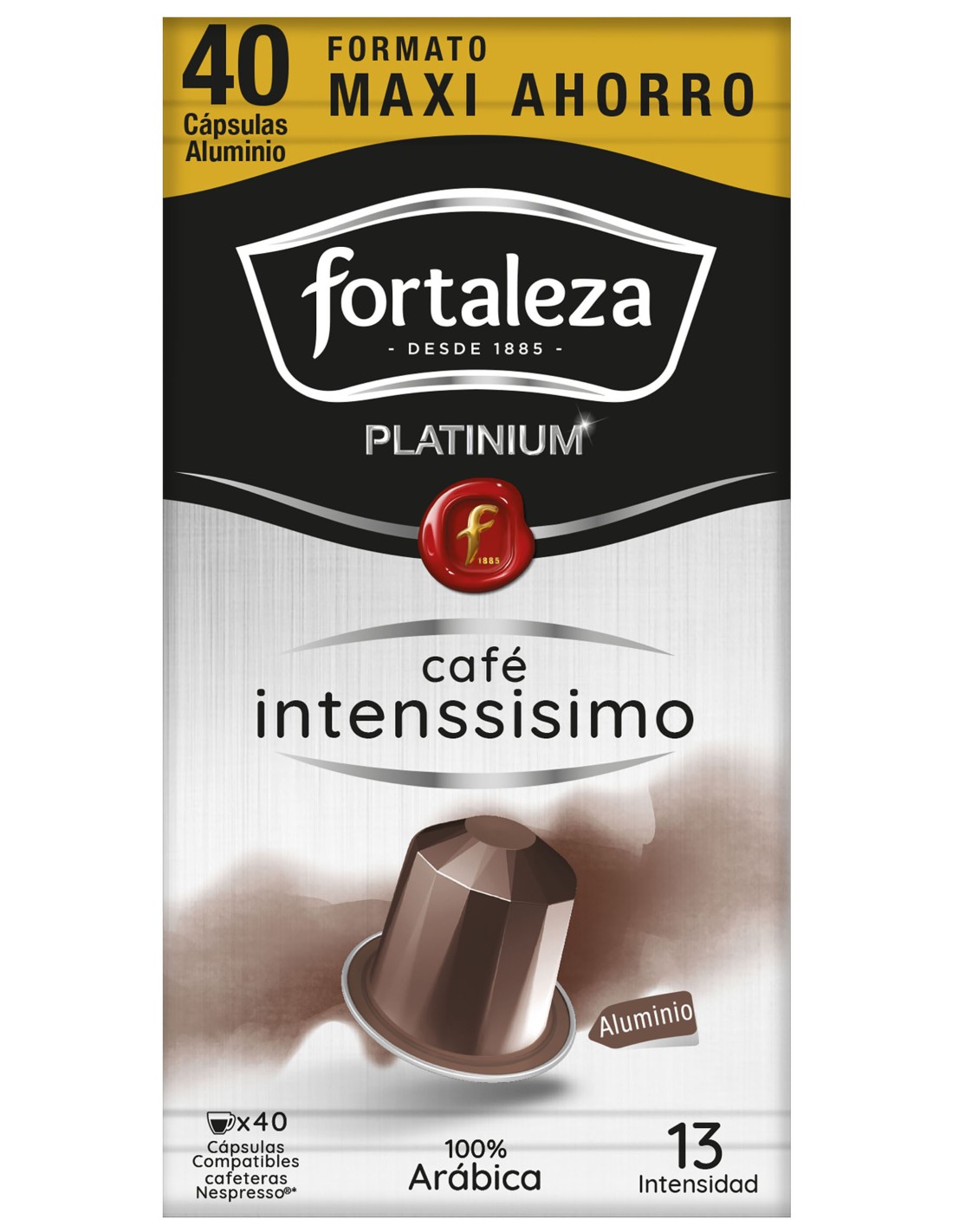 Café con aroma natural a Chocolate 10 cápsulas Fortaleza Platinium  compatibles con Nespresso®