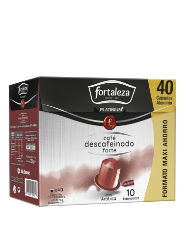 Café Descafeinado Forte 40 cápsulas Fortaleza Platinium compatibles con Nespresso®*
