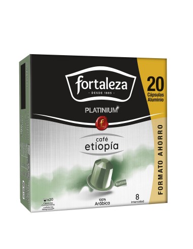 Café Etiopía 20 cápsulas Fortaleza Platinium compatibles con Nespresso®*