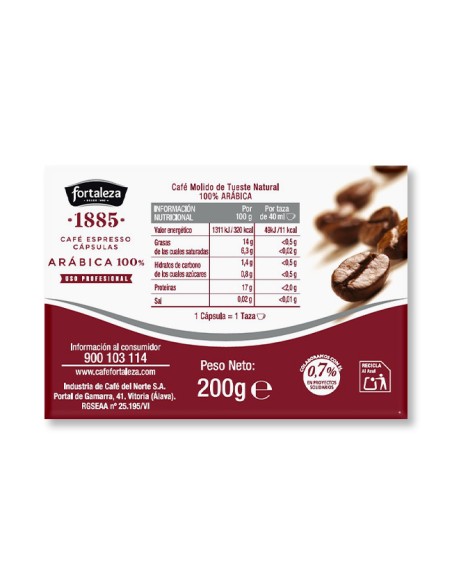 Café 1885 Natural 25 cápsulas Fortaleza