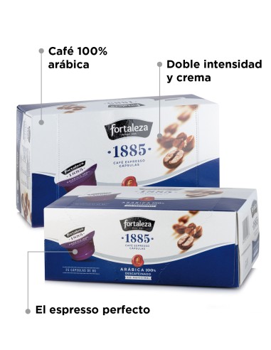 Cafetera Fortaleza, 100 cápsulas Natural y 100 cápsulas Descafeinado
