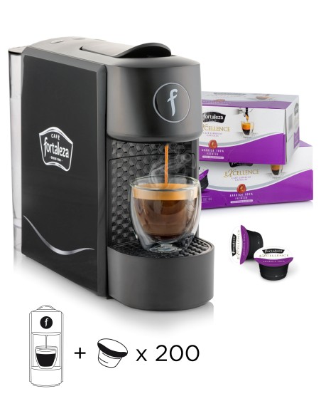 Cafetera Fortaleza y 200 cápsulas Excellence