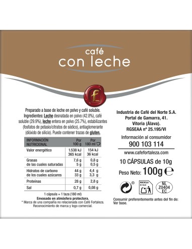 Café con leche 10 cápsulas compatibles con Dolce Gusto®