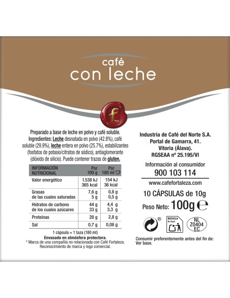 Café con leche 10 cápsulas compatibles con Dolce Gusto®