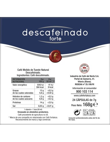 Café Descafeinado Forte 24 cápsulas compatibles con Dolce Gusto®*
