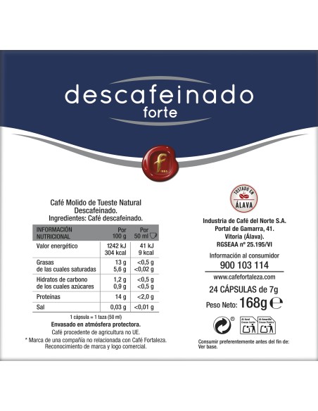 Café Descafeinado Forte 24 cápsulas compatibles con Dolce Gusto®*