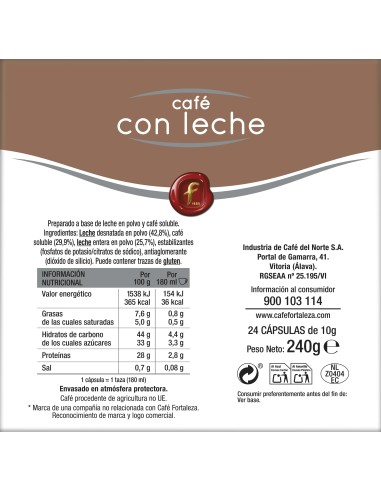Café con leche 24 cápsulas compatibles con Dolce Gusto