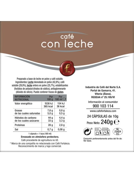 Café con leche 24 cápsulas compatibles con Dolce Gusto