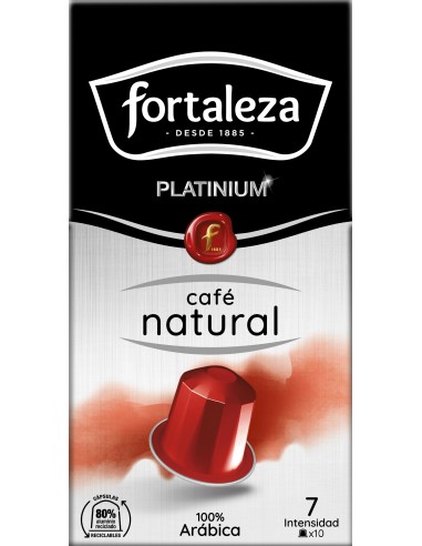 Café Natural 10 cápsulas Fortaleza Platinium compatibles con Nespresso®