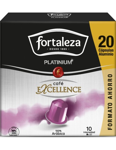 Café Excellence 20 cápsulas Fortaleza Platinium compatibles con Nespresso®