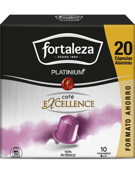 Café Excellence 20 cápsulas Fortaleza Platinium compatibles con Nespresso®