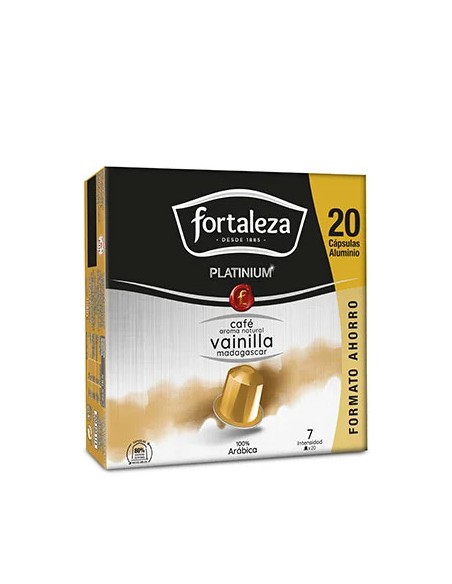 Café con aroma natural Vainilla Madagascar 20 cápsulas Fortaleza Platinium