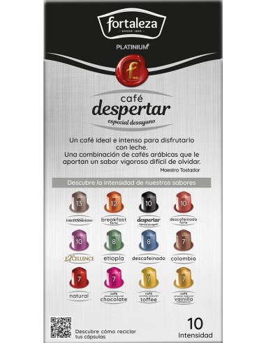 Café Despertar 10 cápsulas Fortaleza Platinium compatibles con Nespresso®
