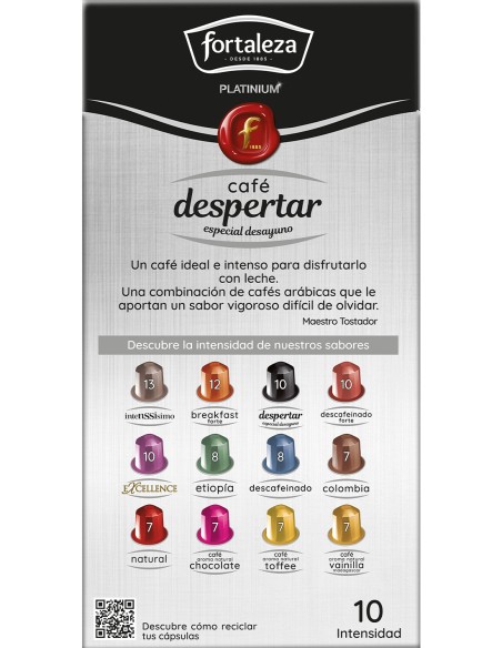 Café Despertar 10 cápsulas Fortaleza Platinium compatibles con Nespresso®