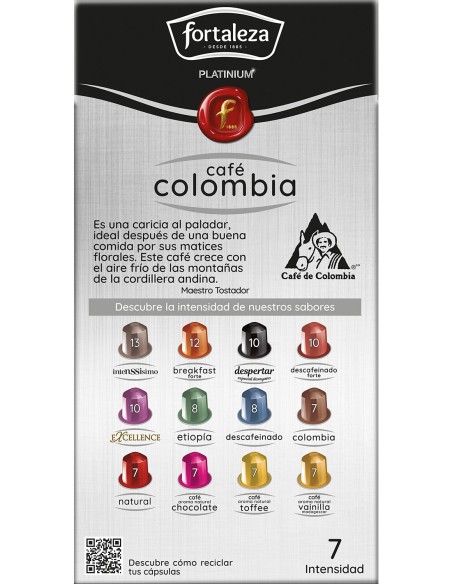 Café Colombia 10 cápsulas Fortaleza Platinium compatibles con Nespresso®