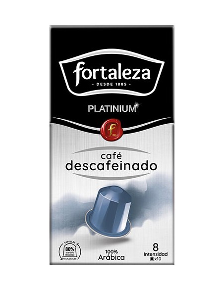 Café Descafeinado al Agua 10 cápsulas Fortaleza Platinium compatibles con Nespresso®