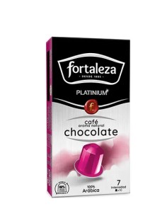 Café con aroma natural a Chocolate 10 cápsulas Fortaleza Platinium compatibles con Nespresso®