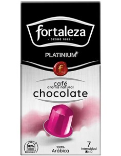 Café con aroma natural a Chocolate 10 cápsulas Fortaleza Platinium compatibles con Nespresso® 2