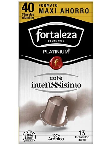 Café Intenssisimo 40 cápsulas Fortaleza Platinium compatibles con Nespresso®