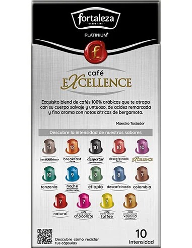 Café Excellence 10 cápsulas Fortaleza Platinium compatibles con Nespresso®