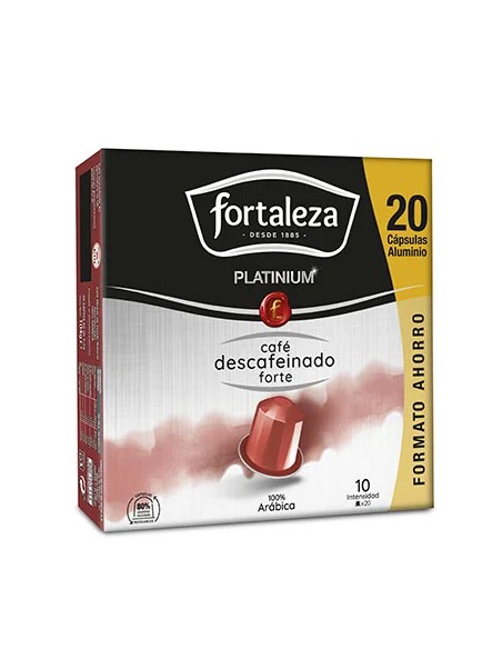 Café Descafeinado Forte 20 cápsulas Fortaleza Platinium compatibles con Nespresso®