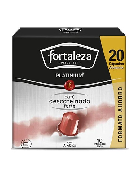 Café Descafeinado Forte 20 cápsulas Fortaleza Platinium compatibles con Nespresso®