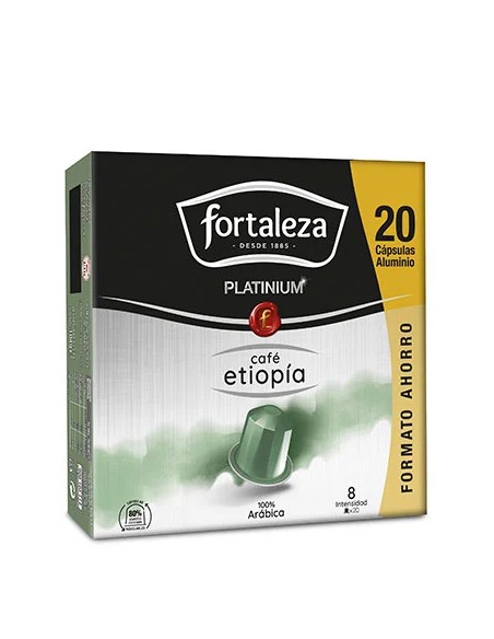 Café Etiopía 20 cápsulas Fortaleza Platinium compatibles con Nespresso®