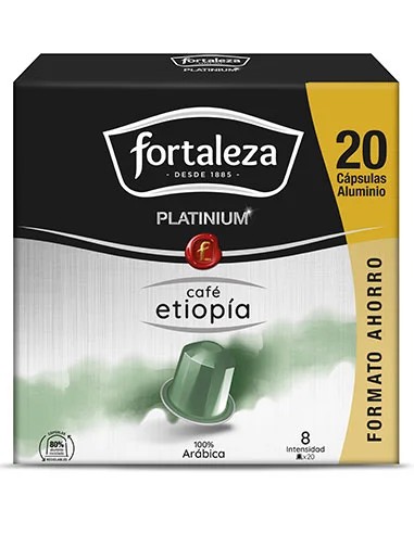 Café Etiopía 20 cápsulas Fortaleza Platinium compatibles con Nespresso®