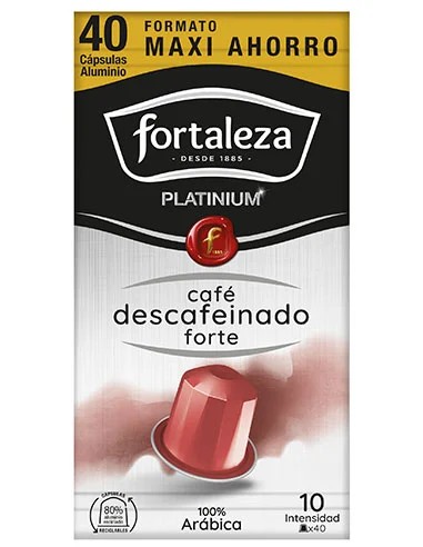 Café Descafeinado Forte 40 cápsulas Fortaleza Platinium compatibles con Nespresso®