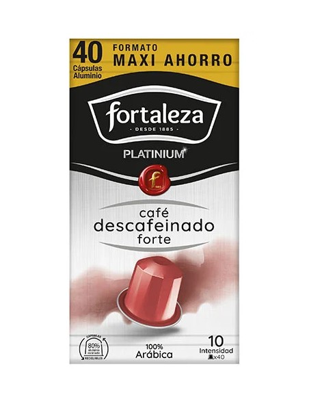 Café Descafeinado Forte 40 cápsulas Fortaleza Platinium compatibles con Nespresso®