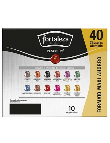 Café Descafeinado Forte 40 cápsulas Fortaleza Platinium compatibles con Nespresso®