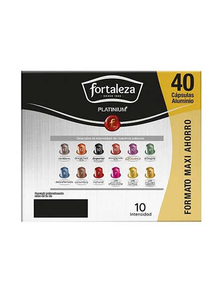 Café Descafeinado Forte 40 cápsulas Fortaleza Platinium compatibles con Nespresso®