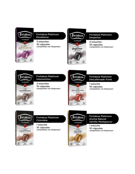 Selección 120 cápsulas Fortaleza Platinium compatibles con Nespresso®*