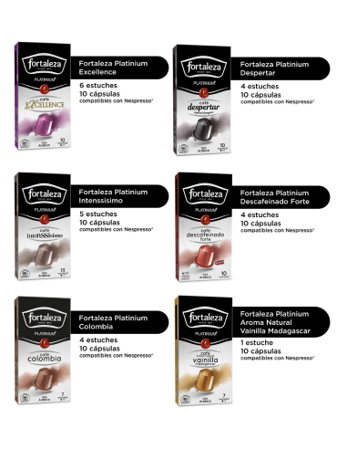 Selección 240 cápsulas Fortaleza Platinium compatibles con Nespresso®*